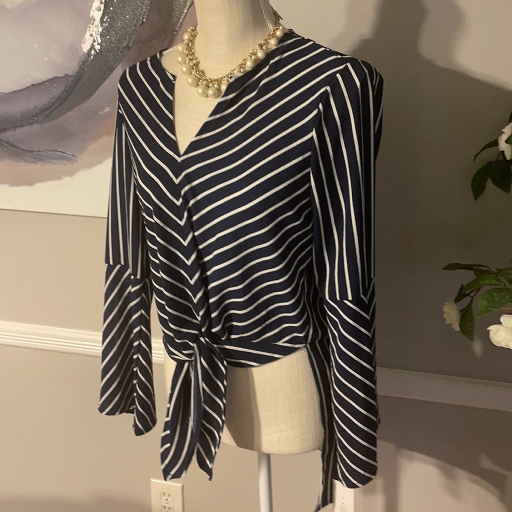 NWT Blue /White Stripe Top Sz small